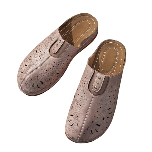 Surwin Clogs Damen Weiches Pantoletten Hausschuhe Sommer Gummisohle Unisex Sandalen rutschfest Gartenschuhe Komfort Slip-On Kartoffel Schuhe 36-43EU (P104 Rosa,37) von Surwin