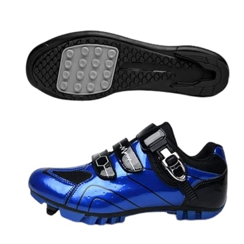 Surwin Einfach Rennradschuhe Herren Damen, Fahrradschuhe Herren mit Gummisohle, Atmungsaktiv MTB Schuhe rutschfest Fahrradschuhe, Kein Schloss MTB Schuhe Sports & Outdoor Shoes (Blau,40) von Surwin
