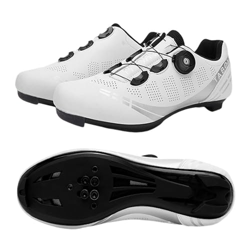 Surwin Fahrradschuhe Herren Damen, Atmungsaktive MTB Schuhe Herren Rennradschuh rutschfest Fahrradschuhe, Kompatible Look SPD/SPD-SL MTB Schuhe Sports & Outdoor Shoes (Weiß,42) von Surwin