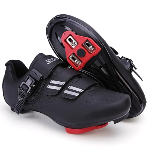 Surwin Fahrradschuhe Herren Damen Rennrad, Mode Freizeit Rennradschuhe Unisex Mountainbike Schuhe Rennrad Schuhe Radsportschuhe Atmungsaktive Reitschuhe, GanzjäHrig Einsetzbar (Schwarz,39) von Surwin