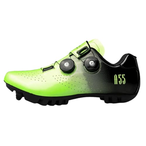 Surwin Fahrradschuhe MTB SPD, Farbverlauf Mountainbike Schuhe SPD für Herren Damen Unisex EU 36-47 MTB Schuhe mit Schrauben & Stollen Atmungsaktive Radsportschuhe (Fluoreszierendes Grün,43) von Surwin