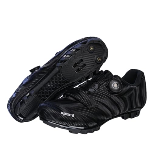Surwin Fahrradschuhe MTB SPD, Mountainbike Schuhe SPD für Herren Damen EU 36-47 Drehschnalle MTB Schuhe mit Schrauben & Stollen Atmungsaktive Radsportschuhe Mountainbikeschuh (Schwarz B,39) von Surwin