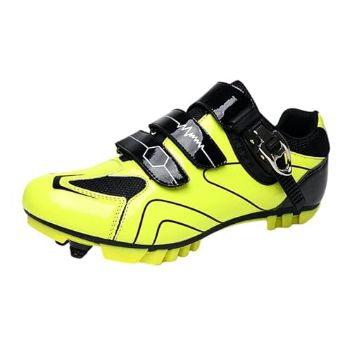 Surwin Fahrradschuhe MTB SPD, Mountainbike Schuhe SPD für Herren Damen EU 36-47 Nylonschnalle MTB Schuhe mit Schrauben & Stollen Atmungsaktive Radsportschuhe (Fluoreszierendes Grün A,39) von Surwin