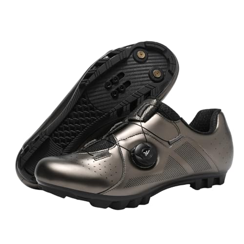 Surwin Fahrradschuhe MTB SPD, Mountainbike Schuhe SPD für Herren Damen Unisex EU 36-47 MTB Schuhe mit Schrauben & Stollen Atmungsaktive Radsportschuhe Mountainbikeschuh Reitschuhe (Braun A,38) von Surwin