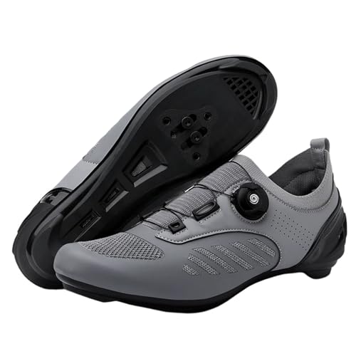 Surwin Fahrradschuhe Rennrad Herren Damen, Drehverschluss Design Rennradschuhe Lock Delta Pedal Unisex Rennrad Schuhe Radsportschuhe Reitschuhe Bikeschuhe, 37EU-46EU (Hellgrau,38) von Surwin