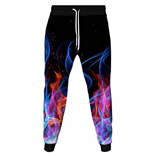 Surwin Jogginghose Herren 3D Druck, Jogging-Hosen-beiläufige 3D Druck Hose Lässige Sport Training Sweatpants Jogginghose Jungen Sporthose mit Kordelzug (Blau,3XL) von Surwin