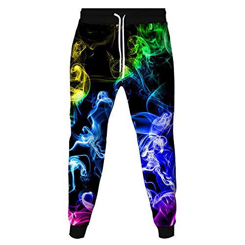 Surwin Jogginghose Herren 3D Druck, Jogging-Hosen-beiläufige 3D Druck Hose Lässige Sport Training Sweatpants Jogginghose Jungen Sporthose mit Kordelzug (Bunt,S) von Surwin