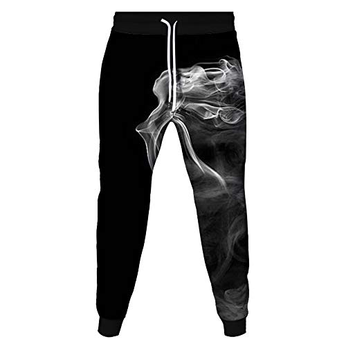 Surwin Jogginghose Herren 3D Druck, Jogging-Hosen-beiläufige 3D Druck Hose Lässige Sport Training Sweatpants Jogginghose Jungen Sporthose mit Kordelzug (Rauch,S) von Surwin