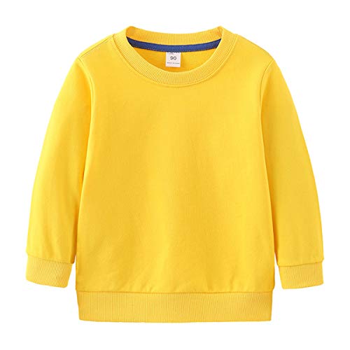 Surwin Jungen Sweatshirt Kinder Warme Pullover T-Shirt Top Langarm Shirt für Baby Jungen Kinder Sweat Streetwear Jumper Oberbekleidung 1-7 Jahre (Gelb,130cm) von Surwin