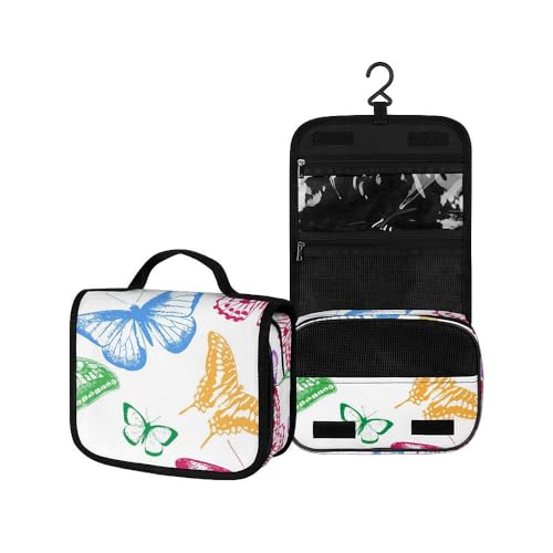 Surwin Kulturbeutel Herren Damen Zum Aufhängen Reise Hängender Kulturbeutel Kulturtasche Tragbare Groß Kosmetiktasche mit 3 Fächern Schminktasche (Viele Sorten,22.5x18.5x7cm) von Surwin