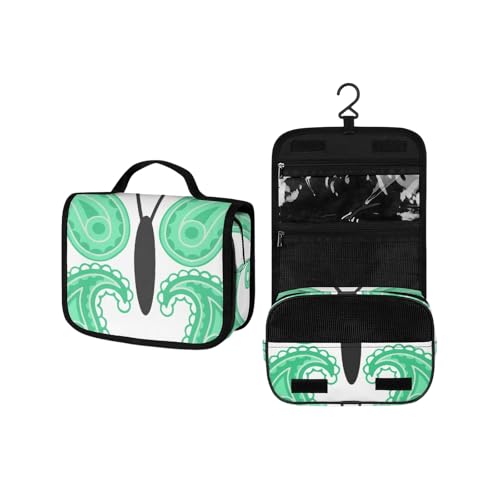 Surwin Kulturbeutel Herren Damen Zum Aufhängen Reise Hängender Kulturbeutel Kulturtasche Tragbare Groß Kosmetiktasche mit 4 Fächern Schminktasche für Urlaub Travel, Schmetterling (Paisley) von Surwin