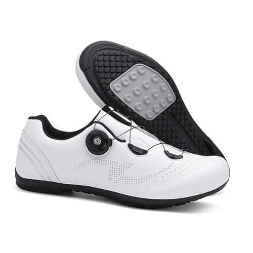 Surwin Rennradschuhe Herren Damen, Fahrradschuhe Herren mit Gummisohle, Atmungsaktiv MTB Schuhe rutschfest Fahrradschuhe, Rotierendem Schnürsenkelsystem MTB Schuhe Sports & Outdoor Shoes (Weiß,39) von Surwin