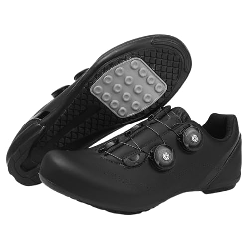 Surwin Rennradschuhe Herren Damen,Fahrradschuhe Herren mit Gummisohle,Atmungsaktiv Komfortabel MTB Schuhe rutschfest Fahrradschuhe,Einfaches Design MTB Schuhe Sports & Outdoor Shoes (Schwarz,43) von Surwin