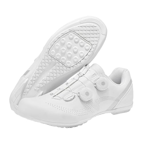 Surwin Rennradschuhe Herren Damen,Fahrradschuhe Herren mit Gummisohle,Atmungsaktiv Komfortabel MTB Schuhe rutschfest Fahrradschuhe,Einfaches Design MTB Schuhe Sports & Outdoor Shoes (Weiß,40) von Surwin