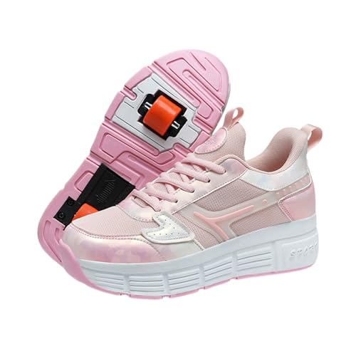 Surwin Schuhe mit Rollen Kinder, Schuhe 2 Rollen mit Einziehbaren Hinterrädern, Roller Skate Shoes Mädchen Jungen Turnschuhe Rollschuhe Schuhe Skateboardschuhe von Surwin