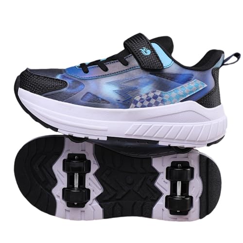 Surwin Schuhe mit Rollen Kinder, Schuhe mit 4 Rollen, Nylonschnalle Roller Skate Shoes Mädchen Jungen Turnschuhe mit Rollen Rollschuhe Schuhe Skateboardschuhe Rollschuhe von Surwin