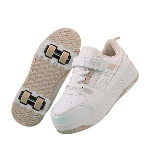 Surwin Schuhe mit Rollen Kinder, Schuhe mit 4 Rollen, Roller Skate Shoes Mädchen Jungen Turnschuhe mit Rollen Nylonschnalle Rollschuhe Schuhe Skateboardschuhe Rollschuhe von Surwin