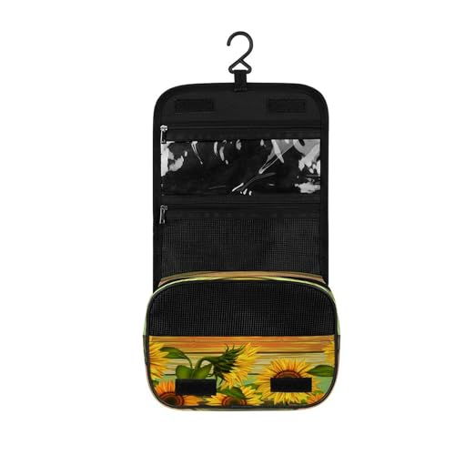 Surwin Sonnenblume Druck Kulturbeutel Herren Damen Zum Aufhängen Reise, Hängender Kulturbeutel Kulturtasche Tragbare Kosmetiktasche Schminktasche für Urlaub Travel Ferien (Sonnenblume 6,One Size) von Surwin