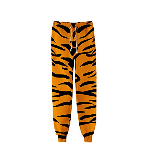 Surwin Unisex Jogger Hosen Herren Damen Trainingshose 3D Tier Leopard Bedruckte Slim Fit Hose Jogginghose Hip Hop Streetwear Sporthose Baggy Kordelzug Freizeithosen (Tiger Muster,S) von Surwin