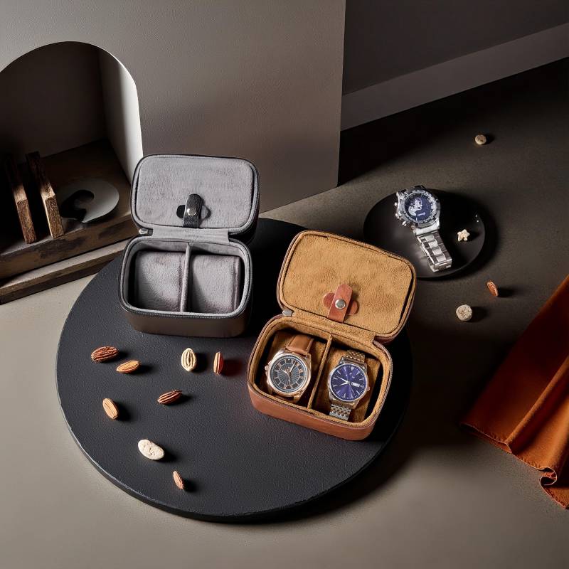 Personalized Men's Watch Box, Travel Jewelry Case, Leather Brown Gift For Him, Groom von SusSFinds