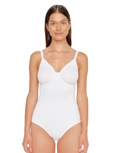 Susa Body ohne Bügel Topsy I Body Shapewear Damen stark formend I Mieder für Frauen I Softer Bodysuit mit Shaping Effekt I Formt Taille, Bauch und Po I weiß I 75B von Susa