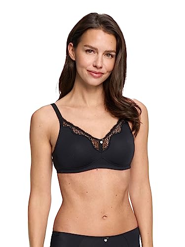 Susa BH Damen ohne Bügel Capri I Damen-BHS mit gemoldeten Cups & transparentem Spitzenstoff I Wunderbares Hautgefühl bei hohem I schwarz I 85B von Susa