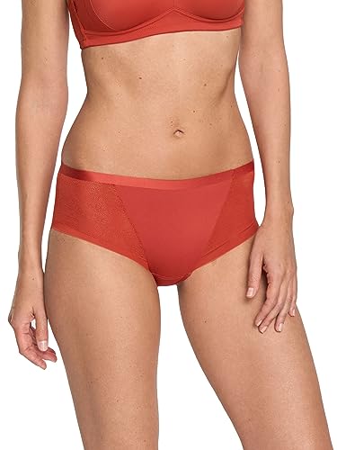 Susa Bauchwegslip Damen Kunstfaser mit elastischer Spitze Kurz Terrakotta 40 von Susa