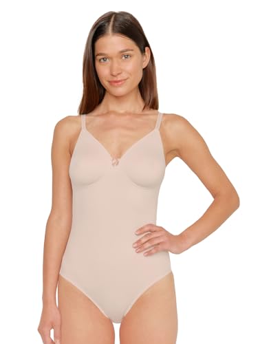 Susa Body ohne Bügel Topsy I Body Shapewear Damen stark formend I Mieder für Frauen I Softer Bodysuit mit Shaping Effekt I Formt Taille, Bauch und Po I Cappuccino I 80B von Susa