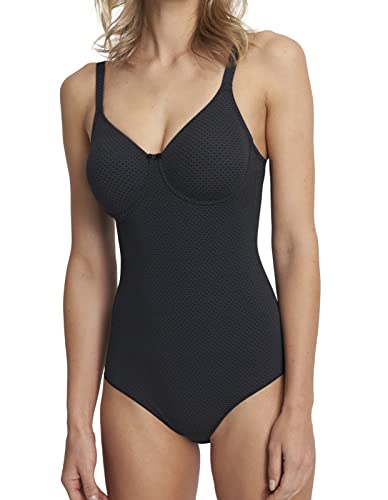 Susa Body mit Bügel Montreal I Softer Damenbody aus Nyon I Elastischer Bodysuit mit hohem I Gefütterter Schritt I Mit Häkchenverschluss I schwarz I 90E von Susa