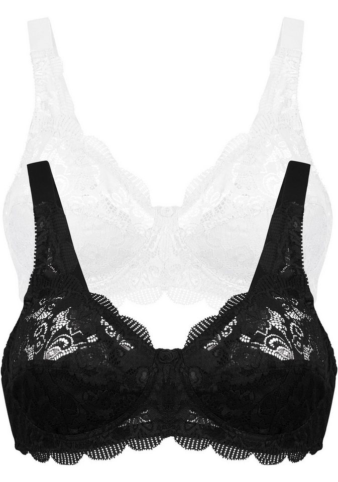 Susa Bügelloser BH Latina (2er Pack) zarte Spitze, atmungsaktiv, elastisch, bequem, BH-Set von Susa