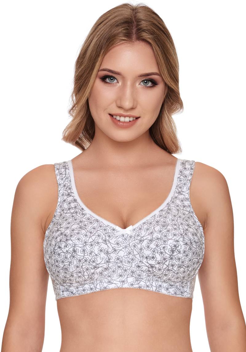 Susa Bügelloser BH "Prints", breite Entlastungsträger, florales Muster, genähte Cups, elastisch von Susa