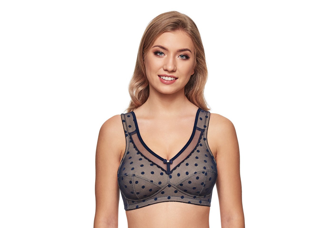 Susa Bügelloser BH Prints genähte Cups, gepunktet, Baumwollmix, elastisch, Komfortträger Susa Bügelloser BH Prints genähte Cups, gepunktet, Baumwollmix, elastisch, Komfortträger von Susa