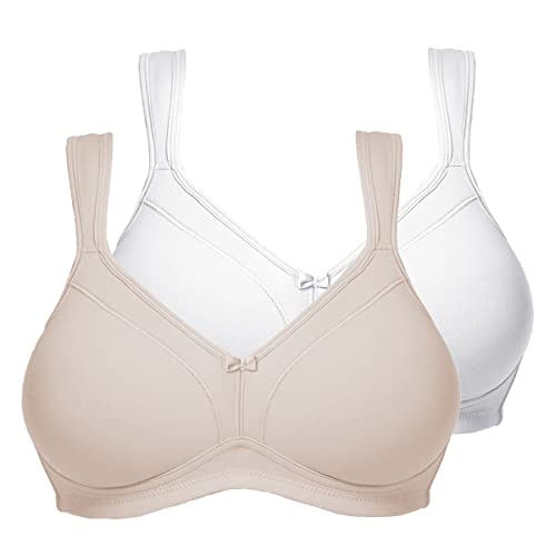 Susa - Comfort Topsy - BH ohne Bügel - 2er Pack (100 C Weiß/Cappuccino) von Susa