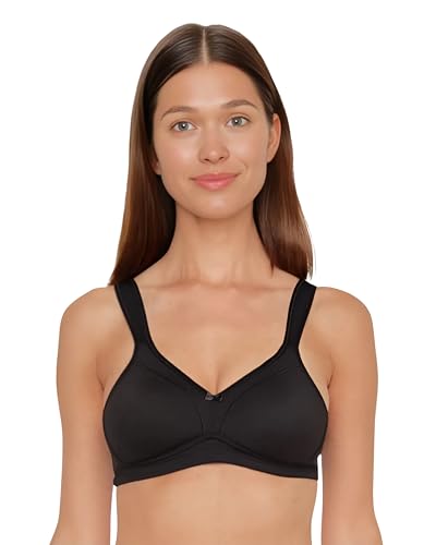 SUSA BH Damen ohne Bügel I Topsy 7077 I 90D schwarz I Bügelloser BH mit Unterbrustband I Nahtlos vorgeformte Cups & verstellbare Träger I Seamless BH ohne Bügel I Bequemer T Shirt BH von Susa