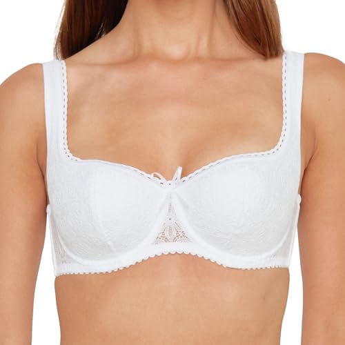 Susa Damen 7592 Push-Up BH, Halbtransparent, weiß, 95A von Susa