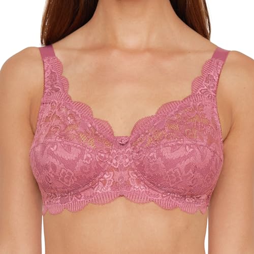 Susa Damen Bügel aus elastischer Spitze Latina Bügelloser BH, Rosa (Pflaume 118), 75D von Susa