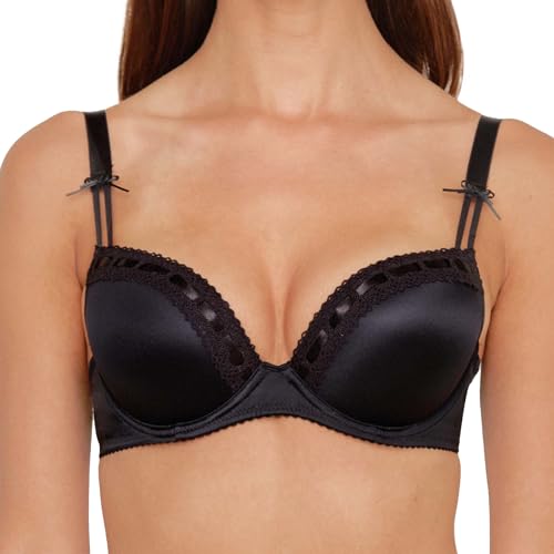 Susa Damen Dirndl 7432 Push-Up BH, Undurchsichtige, Schwarz (Schwarz 004), 70A von Susa