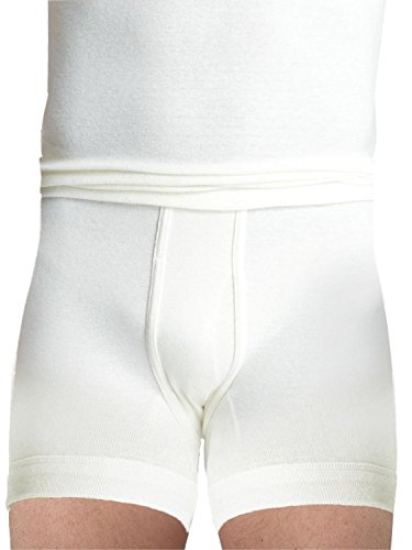 Susa Herren Angora Unterhose (kurz) s8010030 Funktionsunterwäsche, Weiß (wollweiß s122), Large (Herstellergröße: L) von Susa