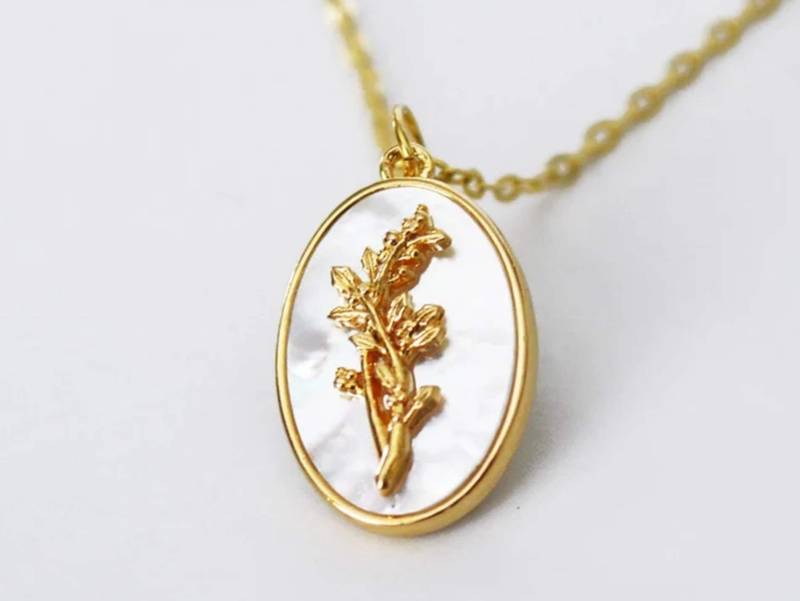 Dezember Geburtsblume Halskette, Perle Geburtsmonat Weihnachtsstern Blume Mom Personalisierte Push Geschenk von Susabellas