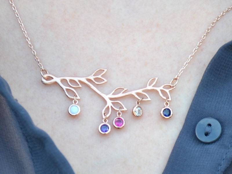 Geburtsstein Halskette, Stammbaum Zweig Großmutter Mutter Geschenk, Oma Geschenk von Susabellas