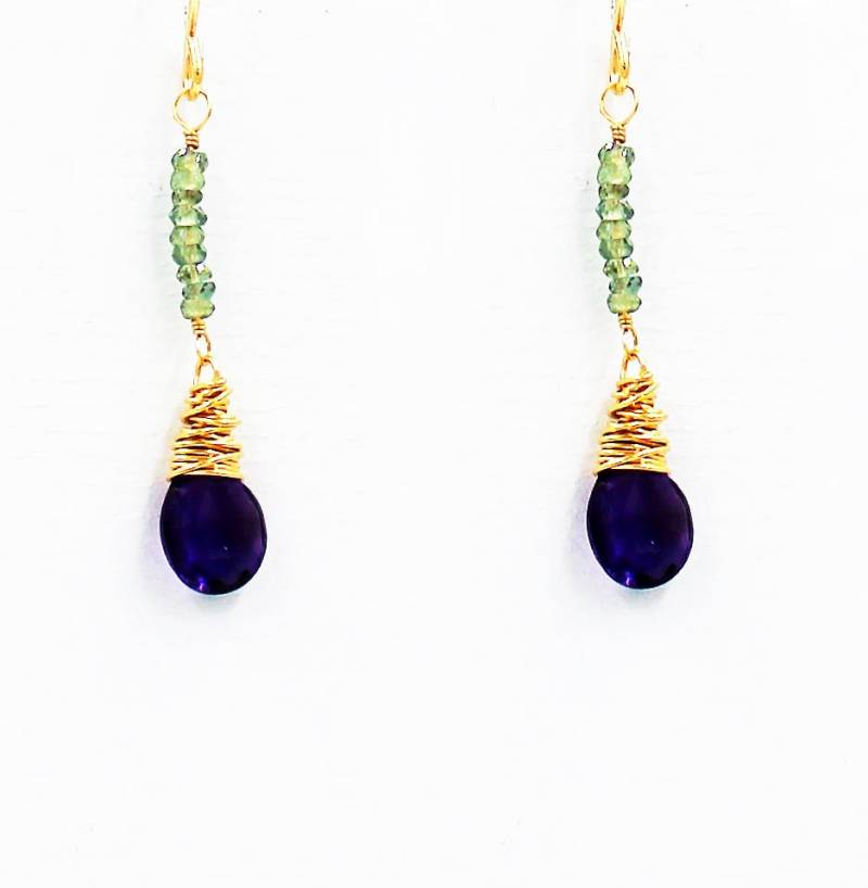 Amethyst Und Saphir Tropfen Ohrringe Amethyst Und Saphir Tropfen Ohrringe von SusanJillDesigns