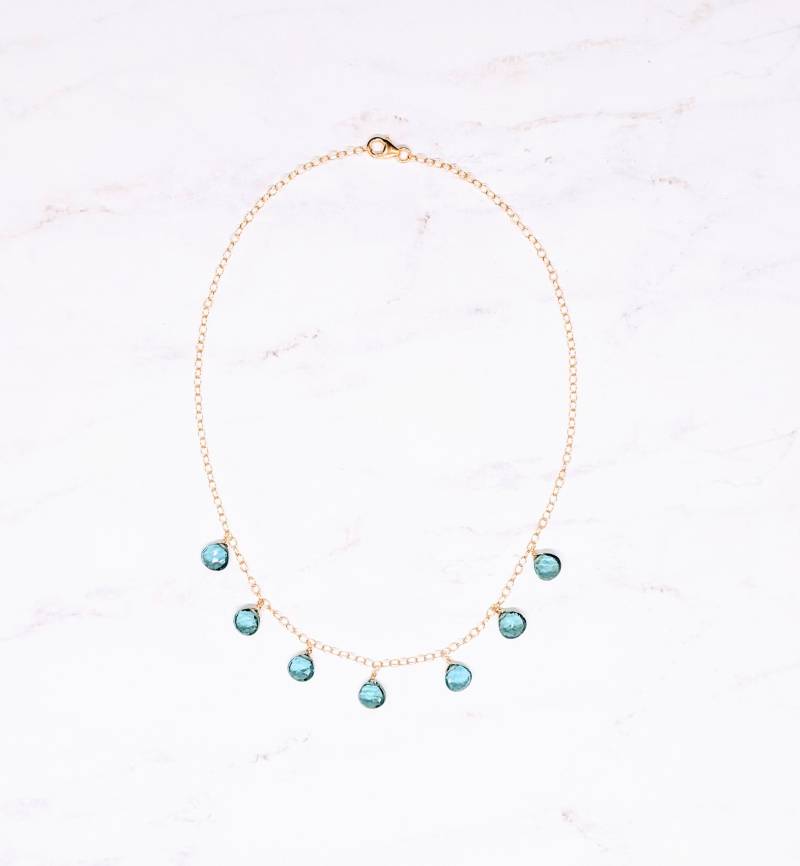 London Blau Teardrop Halskette London Blau Teardrop Halskette von SusanJillDesigns