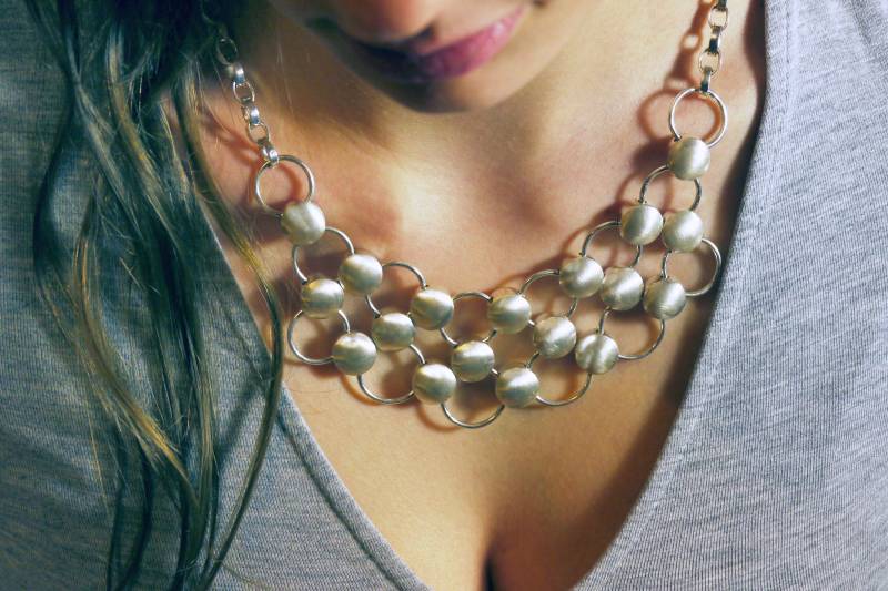 Silbercollier Opulente Statement Kette Breit von SusanneArtofSilver