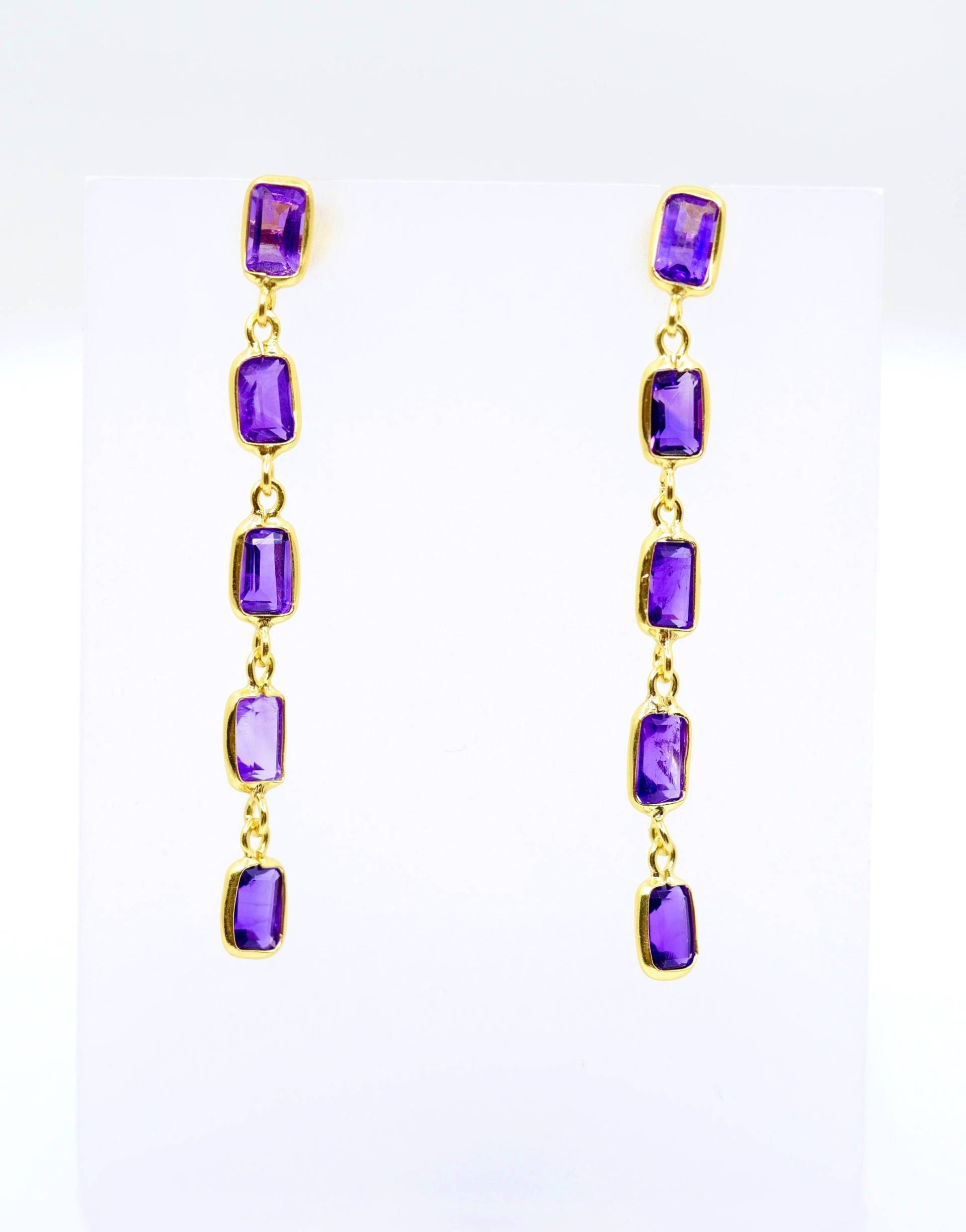 Amethyst Ohrringe Zierlich, Gold von SusanneKringsSchmuck