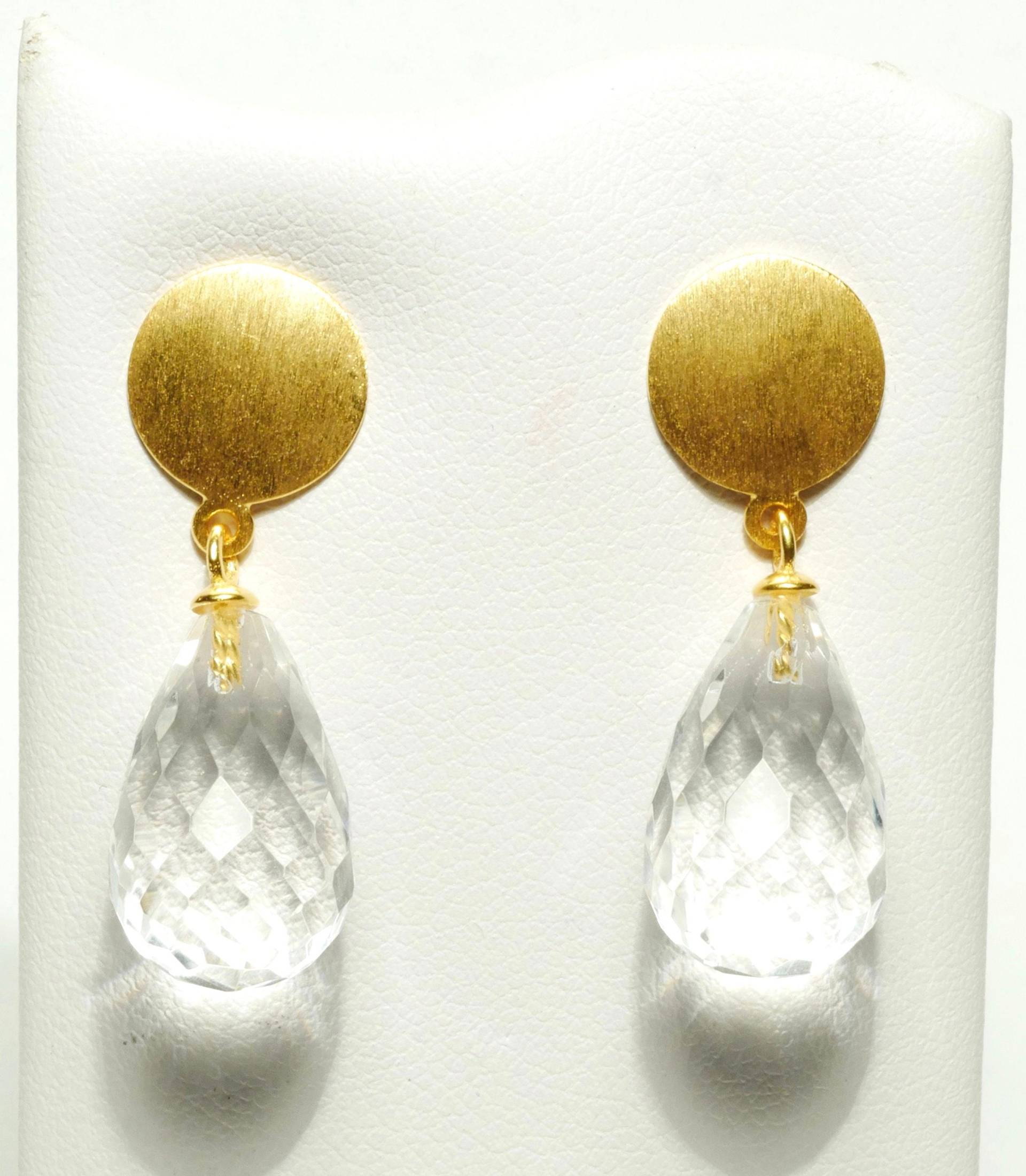 Bergkristall Ohrringe Gold von SusanneKringsSchmuck