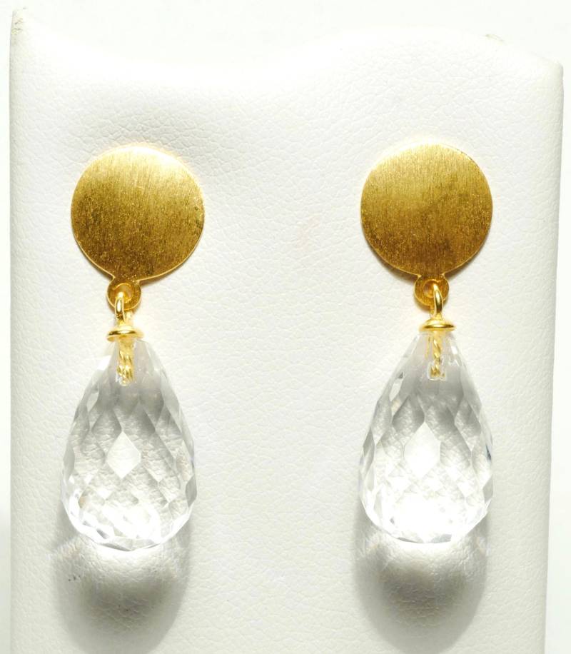 Bergkristall Ohrringe Gold von SusanneKringsSchmuck
