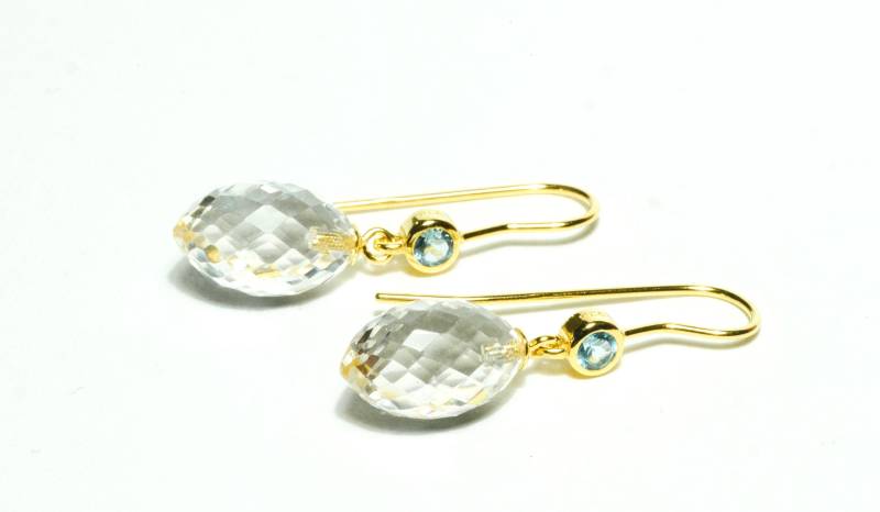 Bergkristall Und Topas Ohrringe Gold von SusanneKringsSchmuck