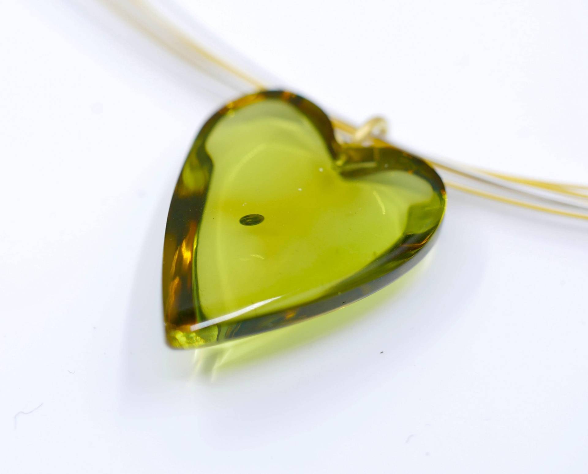 Bernstein Anhänger Herz, 750Er Gold von SusanneKringsSchmuck