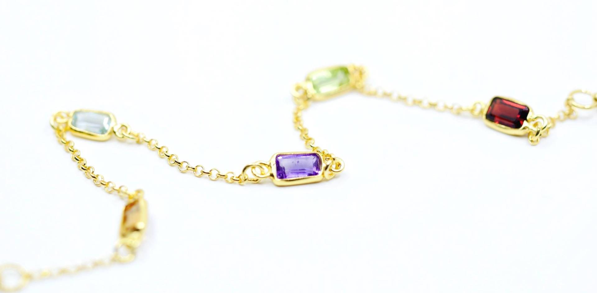 Buntes Armband Zierlich, Gold von SusanneKringsSchmuck