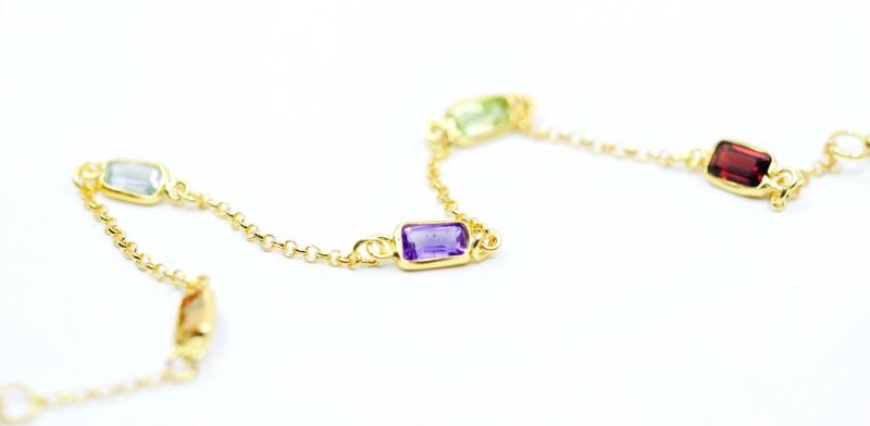 Buntes Armband Zierlich, Gold von SusanneKringsSchmuck